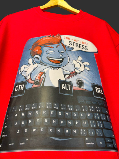 Zero-Stress Zone Oversize T-shirt | Red