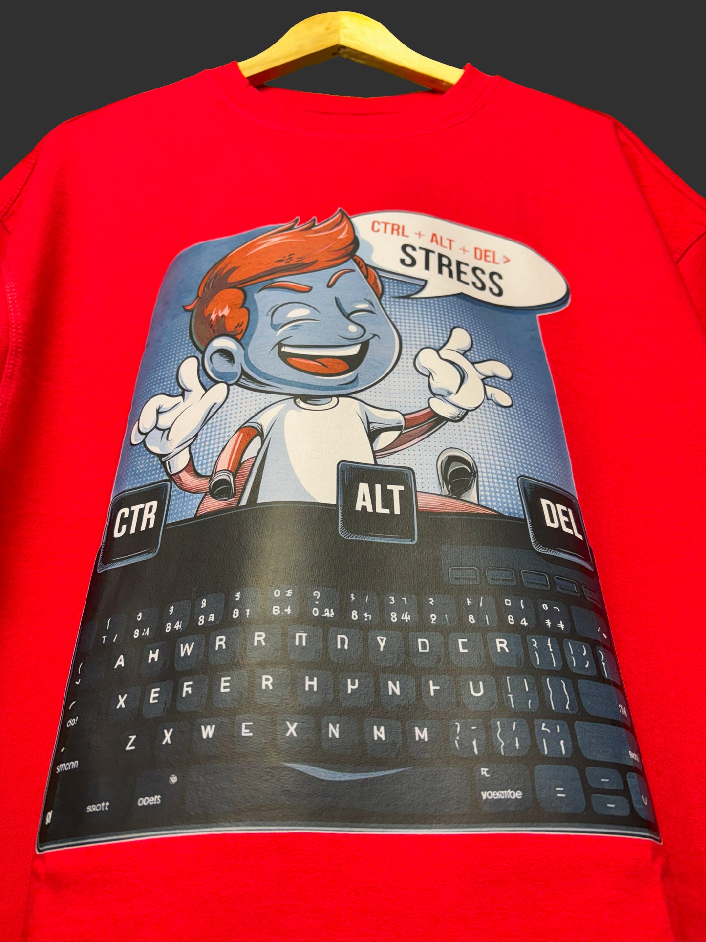 Zero-Stress Zone Oversize T-shirt | Red