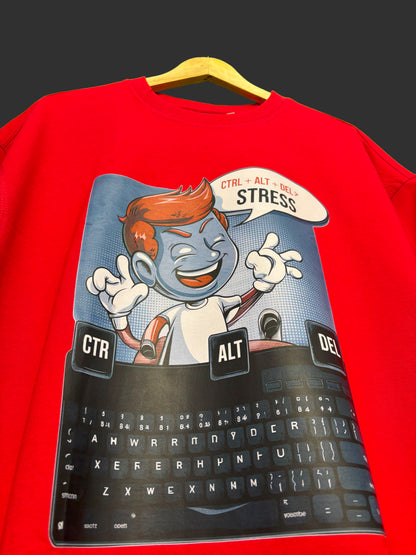 Zero-Stress Zone Oversize T-shirt | Red