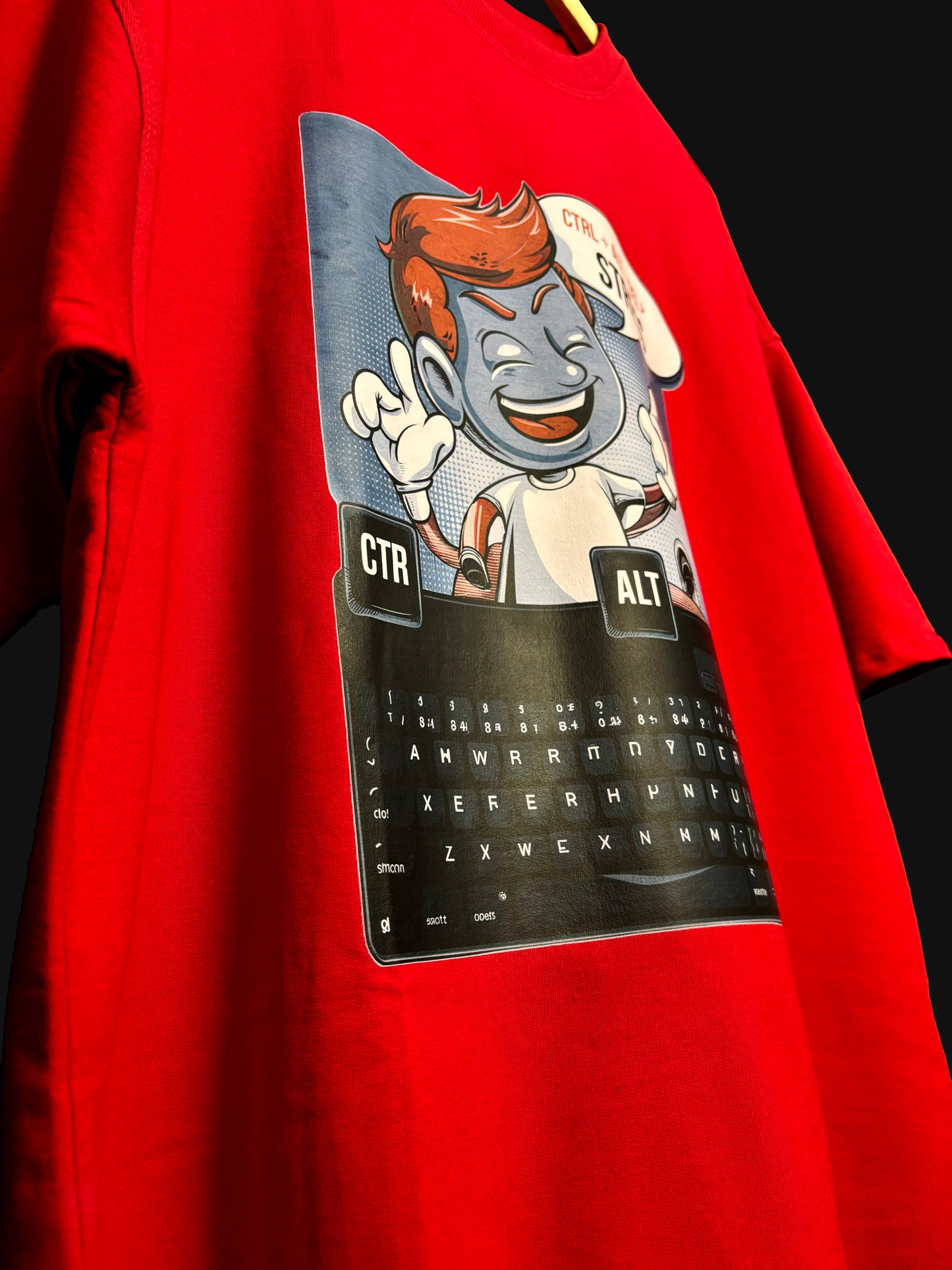 Zero-Stress Zone Oversize T-shirt | Red