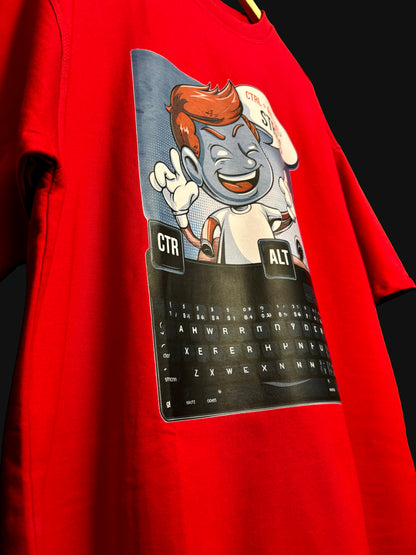 Zero-Stress Zone Oversize T-shirt | Red