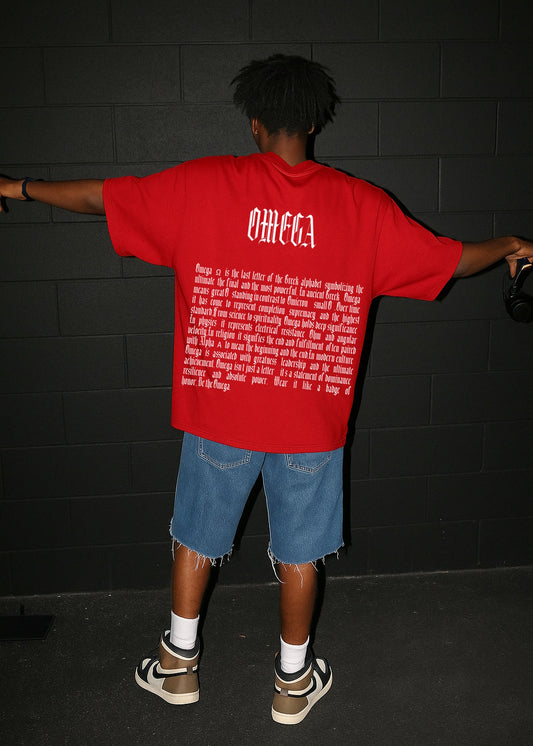 Omega Ω : Red Oversize T-shirt