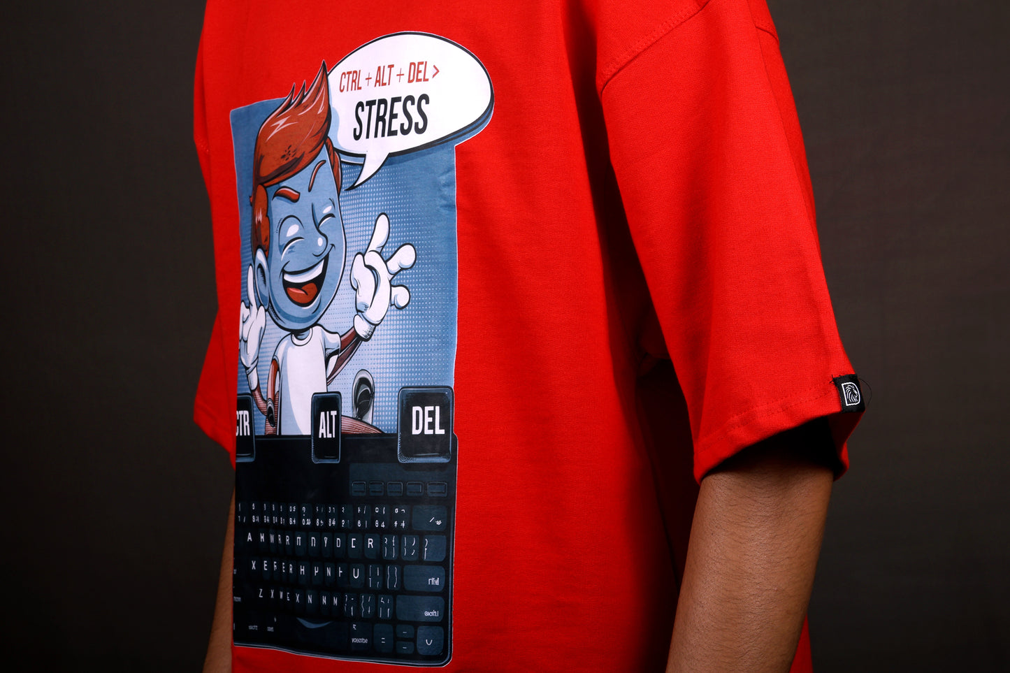 Zero-Stress Zone Oversize T-shirt | Red